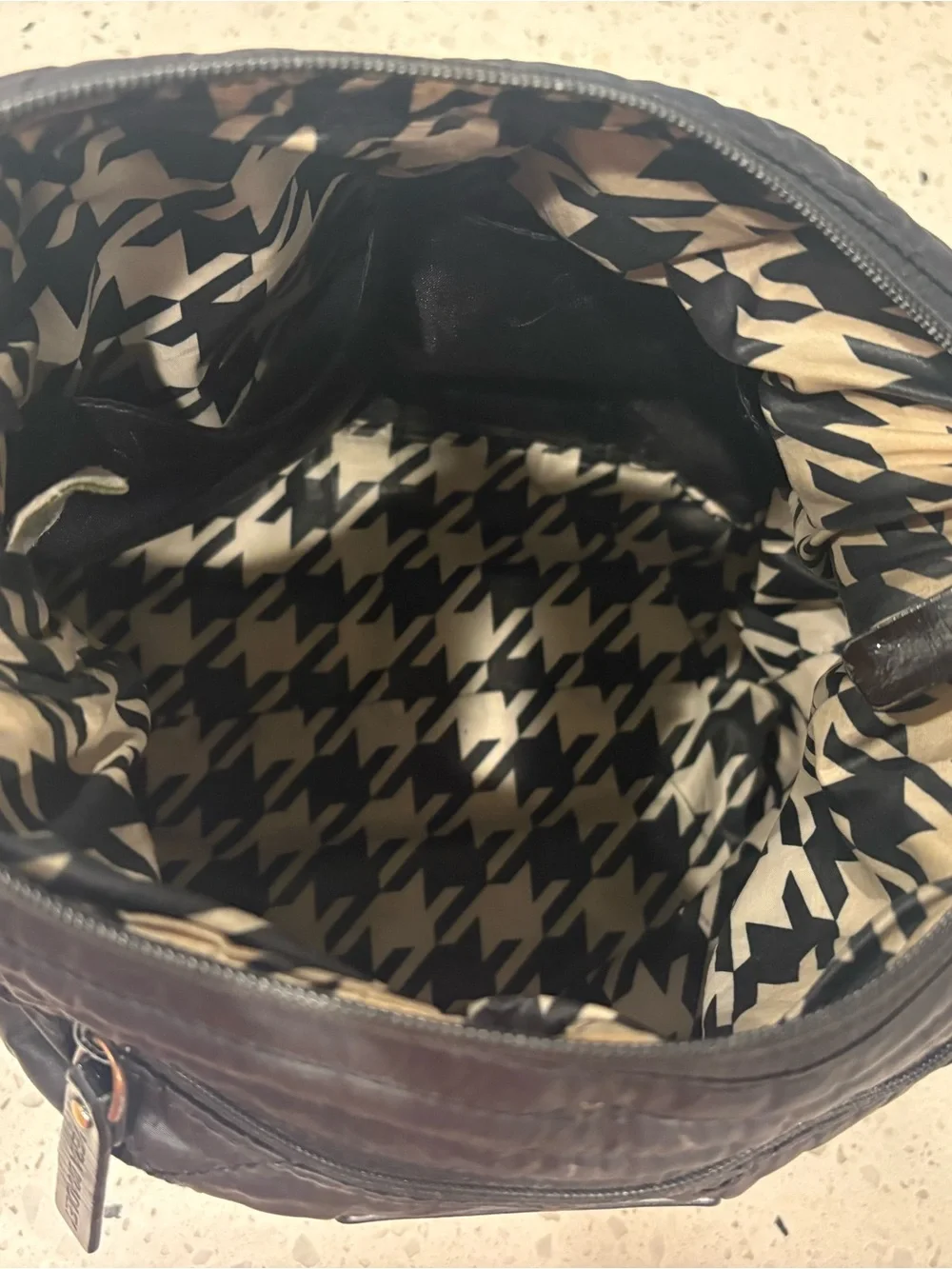 Vera Bradley Quilted Black Nylon Crossbody Purse Bag‎ Medium Size 12x9